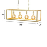 Hängelampe Aiden Dimehouse Gold LxBxH 105x41x36 Metall Weiß Fotogrößenangabe