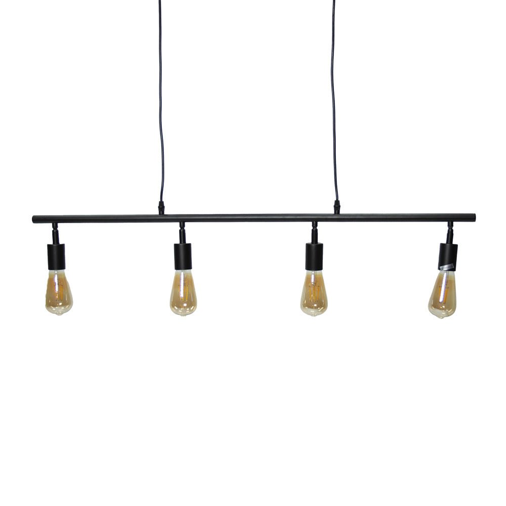 Hängelampe Glenn Dimehouse Schwarz LxBxH 103x14x7 Metall Weißes Foto Vorderansicht