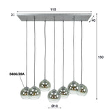 Hängelampe Juliette DH Interior Silber LxBxH 116x48x33 Silber Weiß Fotogrößenangabe