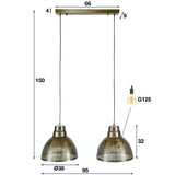 Hängelampe Luisa DH Interior Bronze LxBxH 79x42x37 Bronze Weiß Fotogrößenangabe