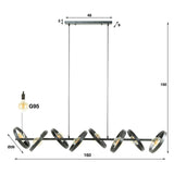 Hängelampe Otan DH Interior Anthrazit LxBxH 168x44x19 Metall Weiß Fotogrößenangabe