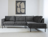 Sofa Gaya DeGeBe Anthrazit Stoff Stimmungsvolles Foto Vorderansicht