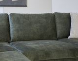 Sofa Gaya DeGeBe Grüner Stoff Stimmungsvolles Fotodetail