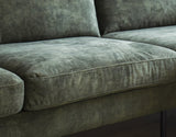 Sofa Gaya DeGeBe Grüner Stoff Stimmungsvolles Fotodetail
