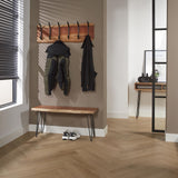 Garderobe Levi DH Interior Akazie LxBxH 105x38x15 Akazienholz Stimmungsvolles Foto diagonale Vorderansicht