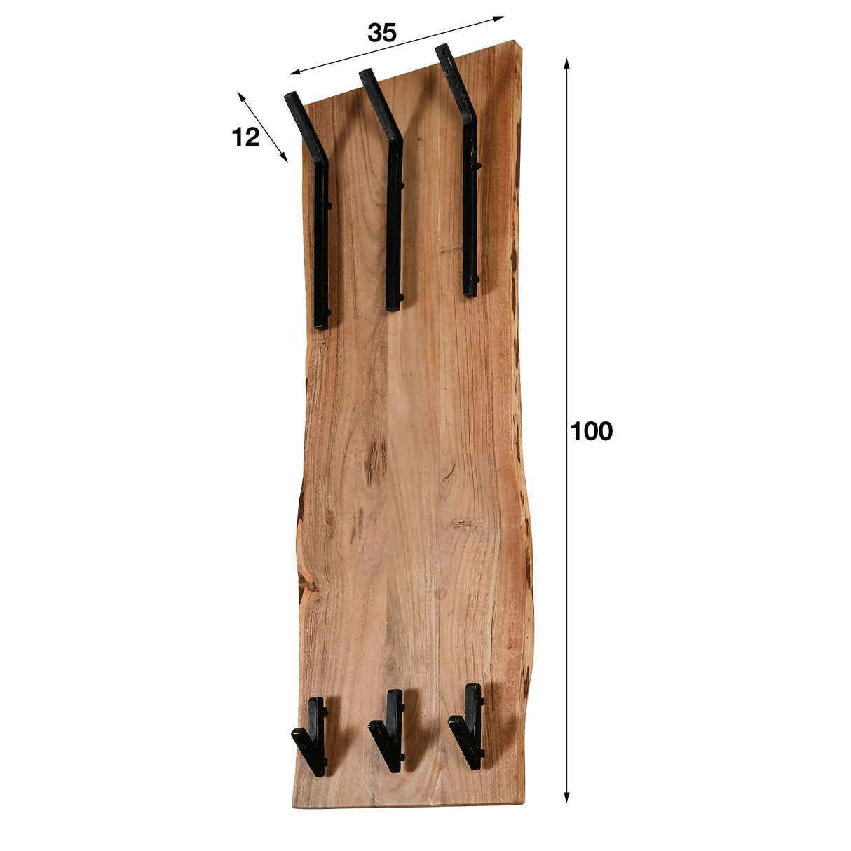 Garderobe Levi DH Interior Akazie LxBxH 110x36x27 Akazienholz Weiß Foto Größenangabe