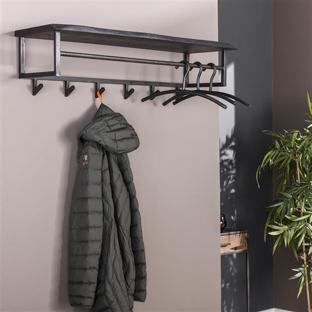 Garderobe Yme DH Interior Akazie LxBxH 103x37x30 Akazienholz Stimmungsvolles Foto diagonale Vorderansicht