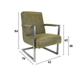 Sessel Tiger Dimehouse Grün LxBxH 69x58x41 Öko-Leder Weiße Fotogrößenangabe
