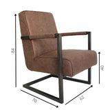 Sessel Tiger Dimehouse Taupe LxBxH 69x58x49 Öko-Leder Weiße Fotogrößenangabe