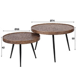 Couchtisch Aron DH Interior Bronze LxBxH 80x80x13 Bronze Weiß Foto Größenangabe