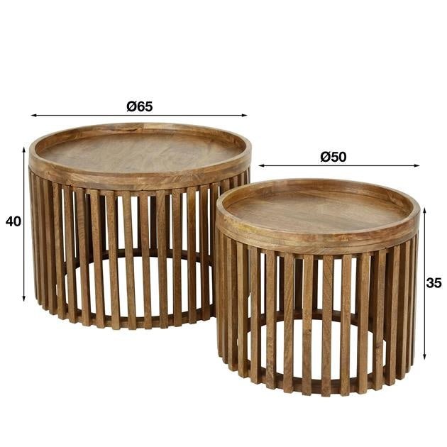 Couchtisch Tory DH Interior Mango LxBxH 70x70x45 Mangoholz Weiße Fotogrößenangabe