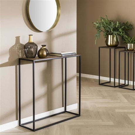 Schminktisch Lizzy DH Interior Bronze LxBxH 82x80x30 Bronze Stimmungsvolles Foto diagonale Vorderansicht
