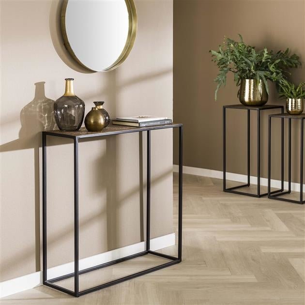 Schminktisch Lizzy DH Interior Bronze LxBxH 82x80x30 Bronze Stimmungsvolles Foto diagonale Vorderansicht