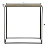 Schminktisch Lizzy DH Interior Bronze LxBxH 82x80x30 Bronze Weiß Foto Größenangabe