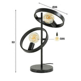 Tischlampe Otan DH Interior Anthrazit LxBxH 55x44x28 Metall Weiß Fotogrößenangabe