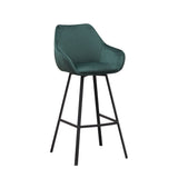 Barhocker Elise Samt Dimehouse Grün LxBxH 95x59x57 Samt Weißes Foto, diagonale Vorderansicht