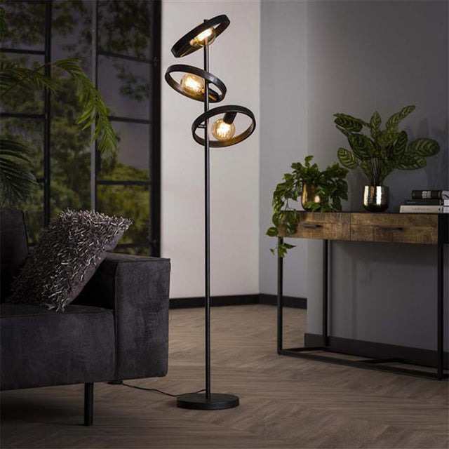 Stehlampe Otan DH Interior Anthrazit LxBxH 57x38x26 Metall Stimmungsvolles Foto diagonale Vorderansicht