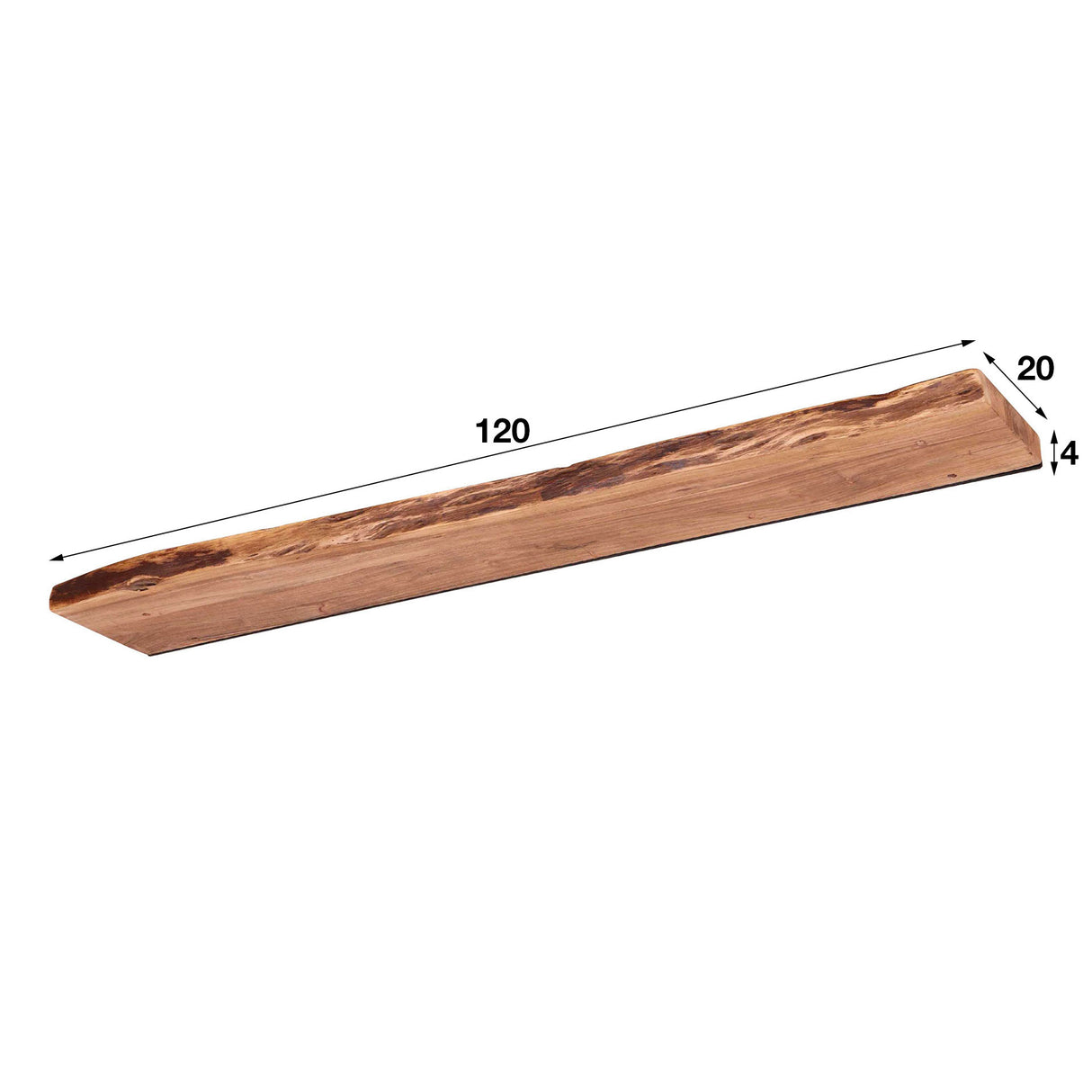 Wandregal Durris DH Interior Akazie LxBxH 128x28x8 Akazienholz Weiß Foto Größenangabe