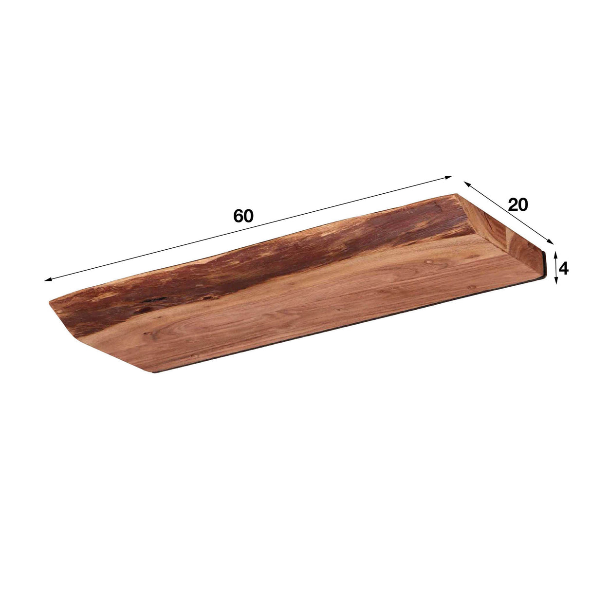 Wandregal Durris DH Interior Akazie LxBxH 63x22x7 Akazienholz Weiß Foto Größenangabe