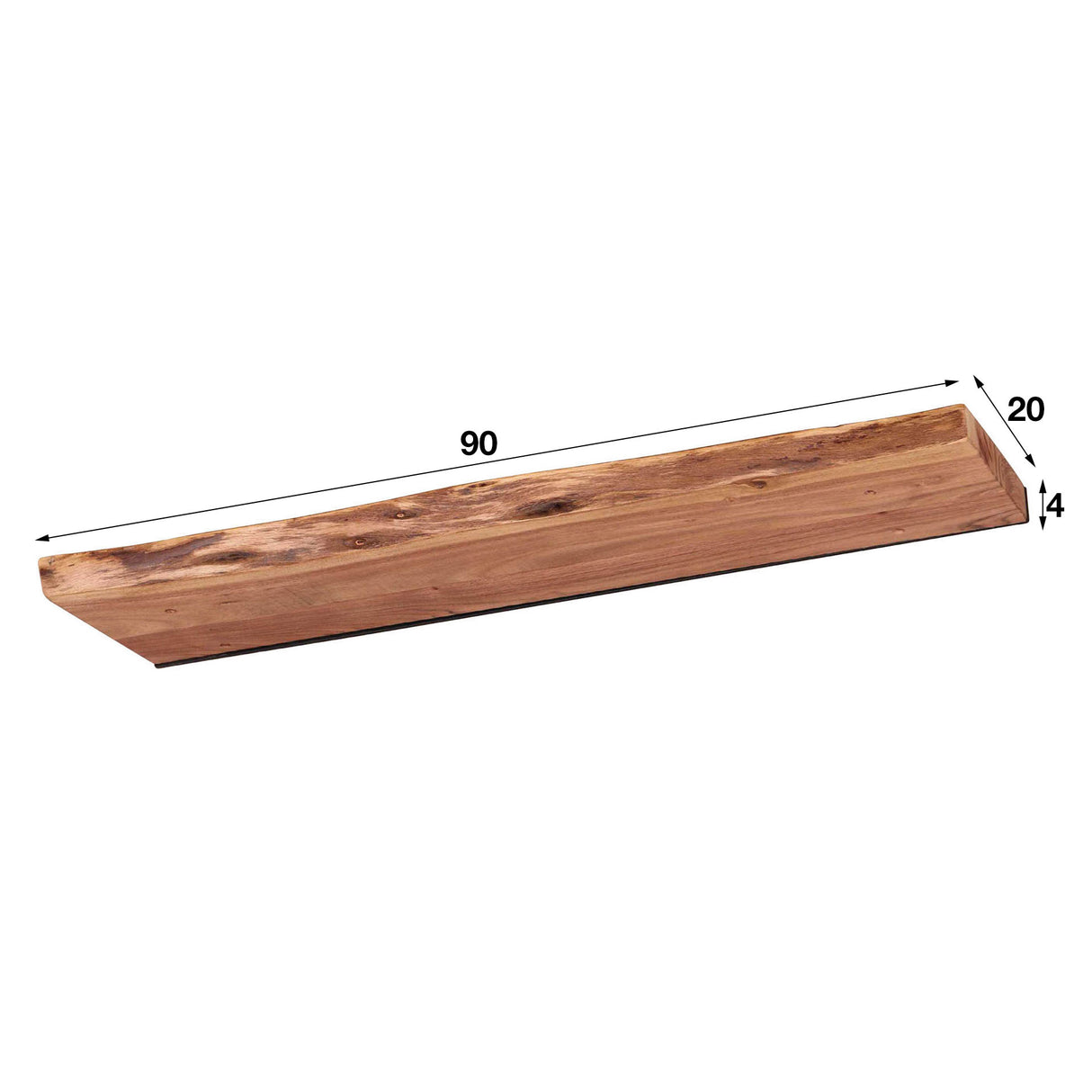 Wandregal Durris DH Interior Akazie LxBxH 93x22x7 Akazienholz Weiß Foto Größenangabe