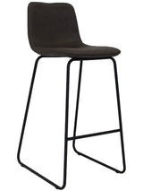 Barhocker Brentt Dimehouse Anthrazit LxBxH 84x60x49 Mikrofaser Weißes Foto diagonale Vorderansicht