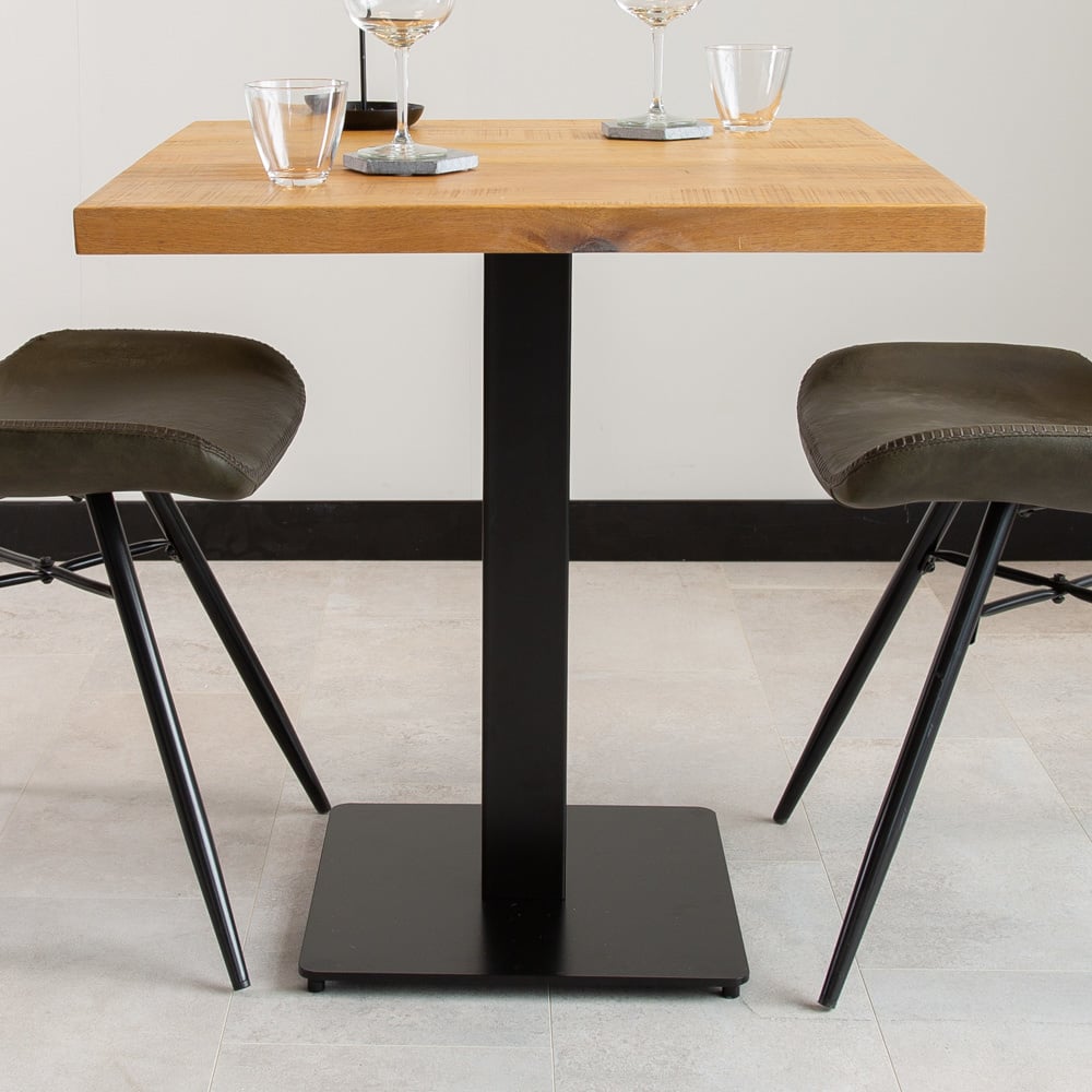 Esstisch Bistrotisch Quadratisch Dimehouse Braun LxBxH 66x66x7 Mangoholz Stimmungsvoller Fotoausschnitt