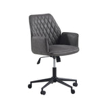 Bürostuhl Novan Dimehouse Anthrazit LxBxH 72x63x58 Stoff Weiß Foto diagonale Vorderansicht