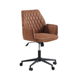 Bürostuhl Novan Dimehouse Cognac LxBxH 72x63x58 Stoff Weiß Foto diagonale Vorderansicht