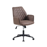 Bürostuhl Novan Dimehouse Taupe LxBxH 72x63x58 Stoff Weißes Foto, diagonale Vorderansicht
