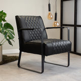 Sessel Peter Dimehouse Schwarz LxBxH 68x63x45 Kunstleder Stimmungsvolles Foto diagonal von vorne