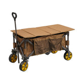 Trolley Zusammenklappbarer Bollerwagen braun 90x50x55 cm Dimehouse Braun LxBxH 75x28x28 Aluminium Weißes Foto, diagonale Vorderansicht