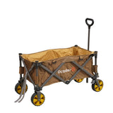 Trolley Zusammenklappbarer Bollerwagen braun 90x50x55 cm Dimehouse Braun LxBxH 75x28x28 Aluminium Weißes Foto, diagonale Vorderansicht