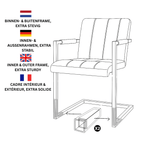 Eetkamerstoelen - Set van 4 Industriële Eetkamerstoelen Jackson Taupe - Microvezel - Met Armleuningen - Dimehouse