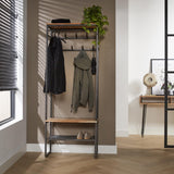 Garderobenständer Karl DH Interior Akazie LxBxH 182x70x35 Akazienholz Stimmungsvolles Foto Vorderansicht