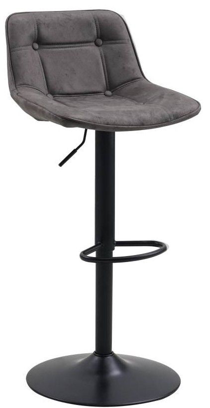 Barhocker Keston Dimehouse Anthrazit LxBxH 82x52x39 Mikrofaser Weißes Foto diagonale Vorderansicht