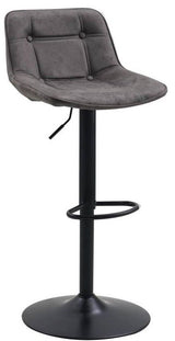 Barhocker Keston Dimehouse Anthrazit LxBxH 82x52x39 Mikrofaser Weißes Foto diagonale Vorderansicht