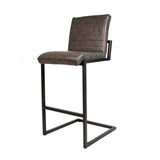 Barhocker Kuba Dimehouse Anthrazit LxBxH 93x58x53 Kunstleder Weißes Foto diagonale Vorderansicht