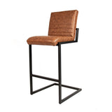 Barhocker Kuba Dimehouse Cognac LxBxH 72x69x54 Kunstleder Weißes Foto diagonale Vorderansicht