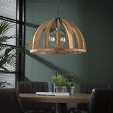 Hängelampe Madri DH Interior Mango LxBxH 69x69x50 Mangoholz Stimmungsvolles Foto von vorne