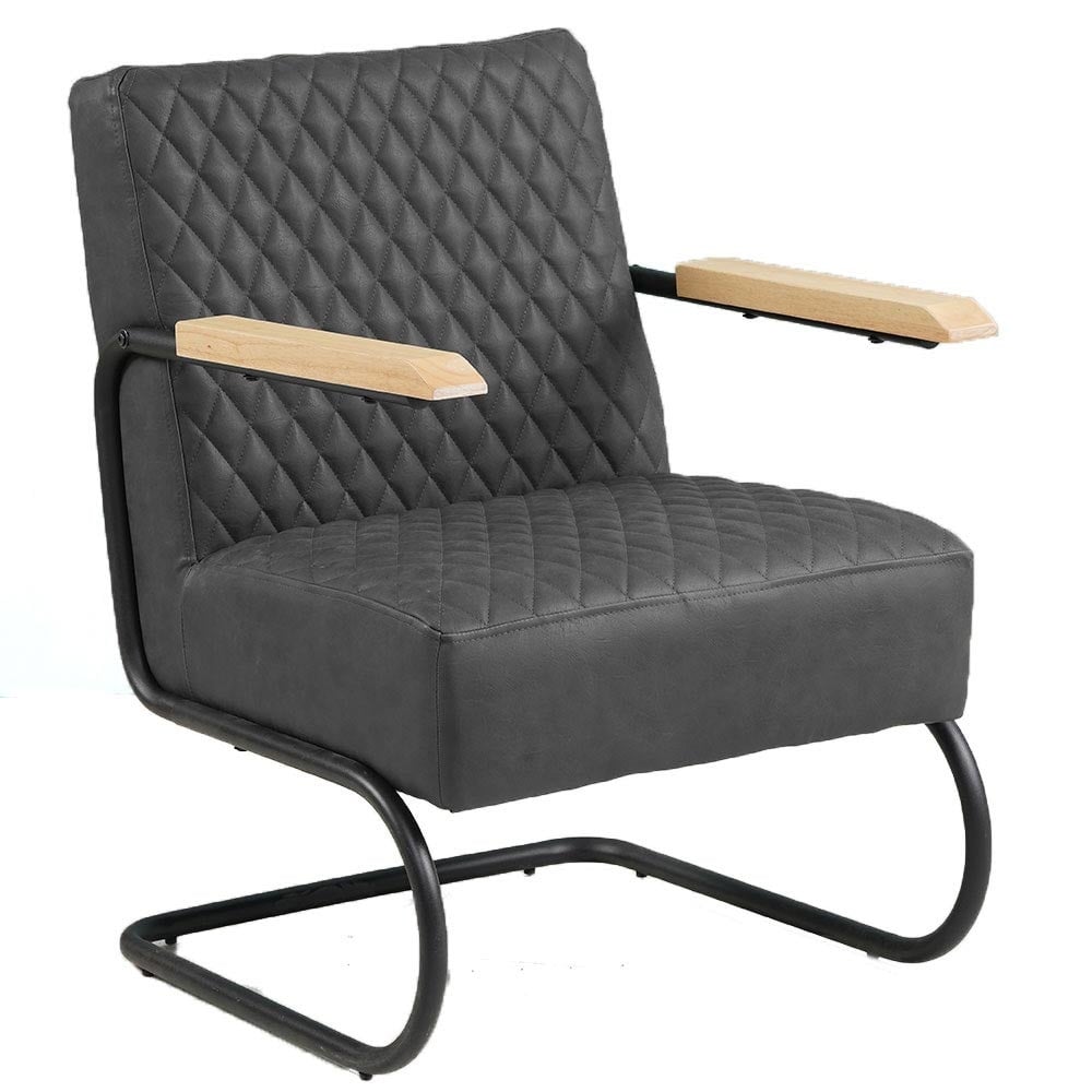 Sessel Lars Dimehouse Anthrazit LxBxH 68x64x39 Kunstleder Weißes Foto diagonale Vorderansicht