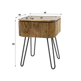 Nachttisch Maria DH Interior Mango LxBxH 51x46x28 Mangoholz Weiße Fotogrößenangabe