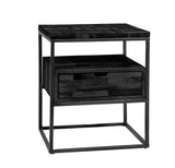 Beistelltisch Ruby DH Interior Schwarz Weiß Foto diagonale Vorderansicht
