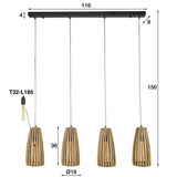 Hängelampe Elias DH Interior Mango LxBxH 140x42x20 Mangoholz Weiße Fotogrößenangabe