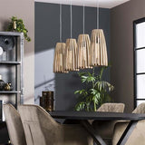 Hängelampe Elias DH Interior Mango LxBxH 140x42x20 Mangoholz Stimmungsvolles Foto von vorne