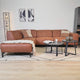 Industriell Ecksofa Ecoleather Cognac Barin – Links