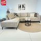 Ecksofa mit Chaiselongue beige Chenille Yara - links