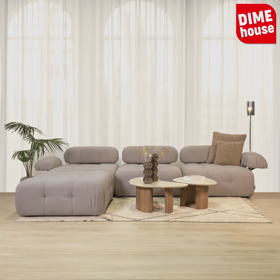 Modulares Sofa 3-Sitzer mit Ottomane Doblo Beige