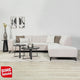 Ecksofa mit Chaiselongue-Taupe-Chenille-Stoff Manon – links