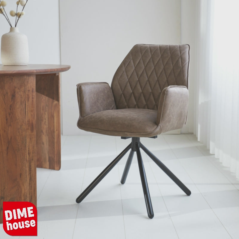 Set mit 4 drehbaren Esszimmerstühlen Novan Beige Bouclé – 180° drehbar