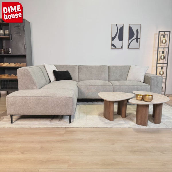 Ecksofa Taupefarbenes Chenille-meliertes Ravi – rechts